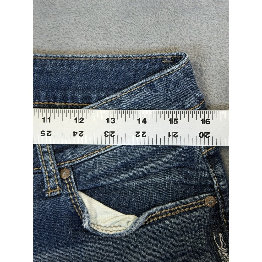 Silver Jeans Womens 30 Blue Dark Wash Distrese Denim Sam Boyfriend Mid Rise - Picture 3 of 9